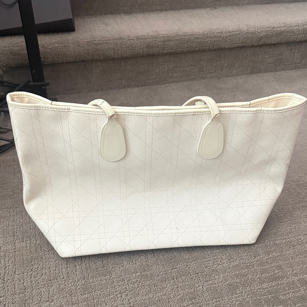 Christian Dior Cannage Coated Canvas Tote (vintage authentic)
